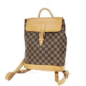 LOUIS VUITTON Logo Arlequin Backpack Bag Damier Ebene Brown N99038 16YG668